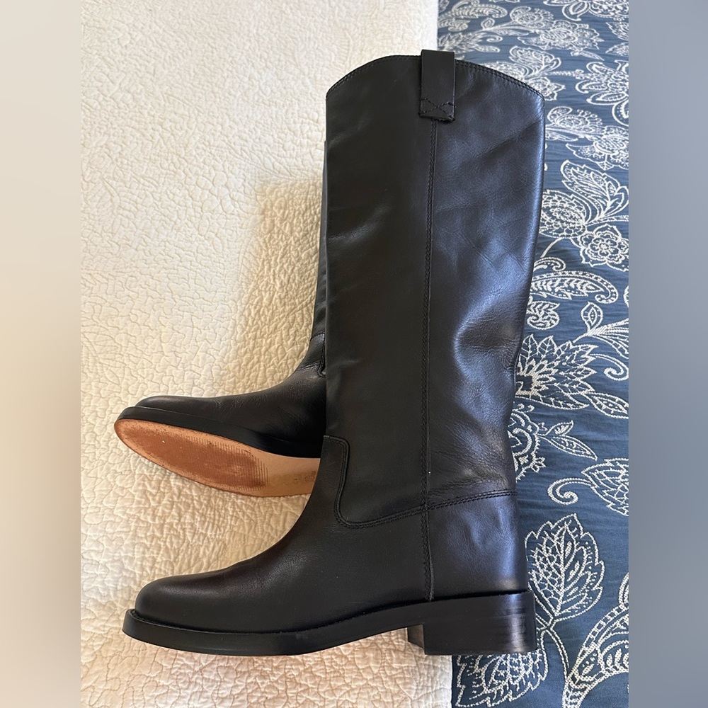 J CREW KNEE-HIGH LEATHER RIDING BOOTS - 9.5 (RETAIL $244)